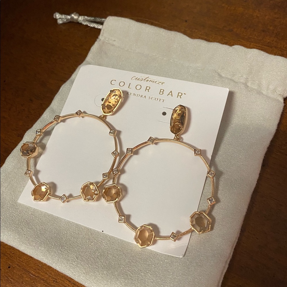 Kendra Scott Color Bar Rose Gold Earrings NEW